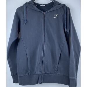 Gymshark Sz XS Black Pockets LS Full Zip Sports Athletic Everyday Hoodie